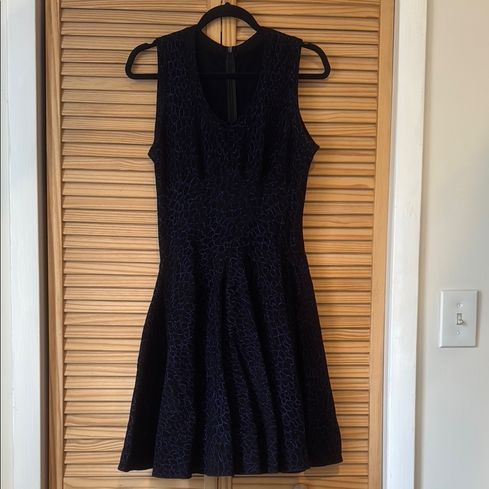 Alaia Black & Navy Fit and Flare Mini Dress